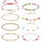 8Pcs Beaded Stretch Y2K Bracelets For Women Handmade Lobster Clasp Beaded Bracelets Pearl Flower Rainbow Elastic Adjustment Bracelet Beach Summer VSCO Bracelet Set